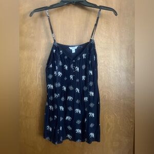 Sonoma Navy Elephant Pattern Camisole